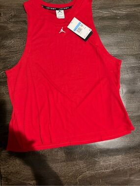 Jordan Women's Red Sleeveless Crop Tank with Jumpman